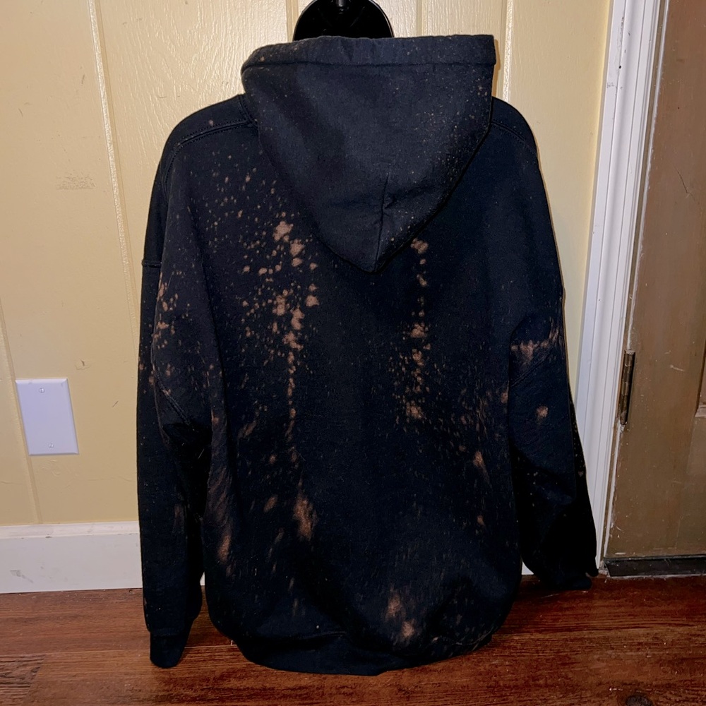 LAST CALL California Republic Black Tie Dye Splatter Hoodie Size L - Picture 4 of 14